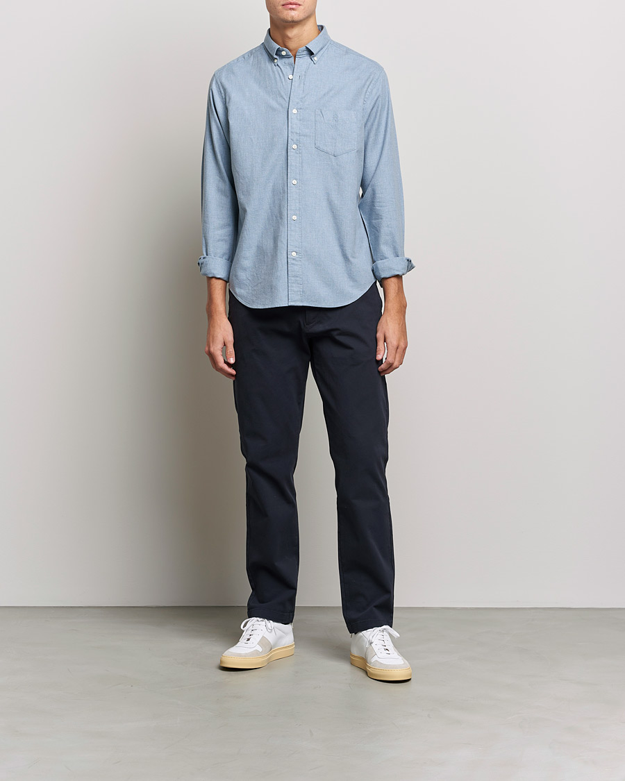 Hombres | Camisas | GANT | Regular Fit Flannel Shirt Atlantic Sea