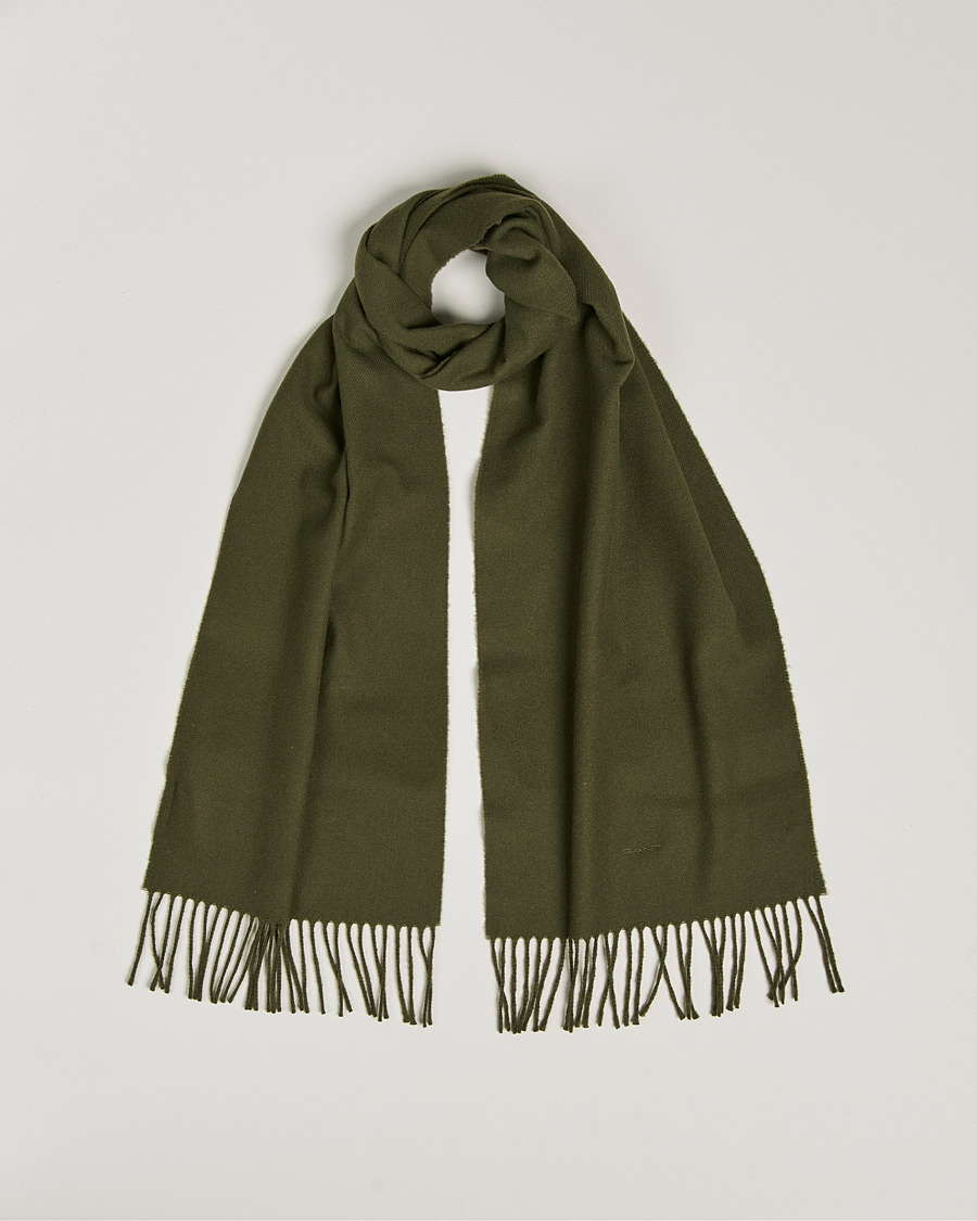Hombres | GANT Solid Wool Scarf Hunter Green | GANT | Solid Wool Scarf Hunter Green