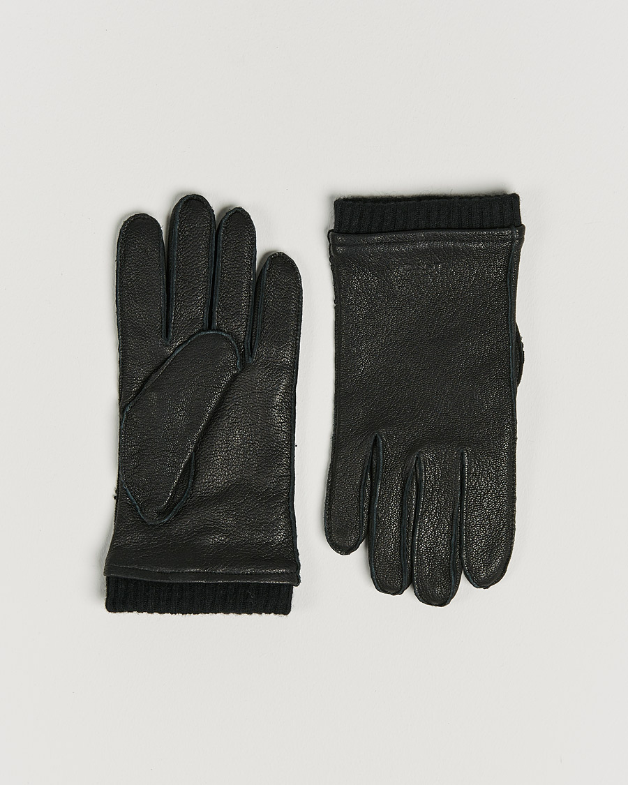 Hombres | GANT Leather Gloves Black | GANT | Leather Gloves Black