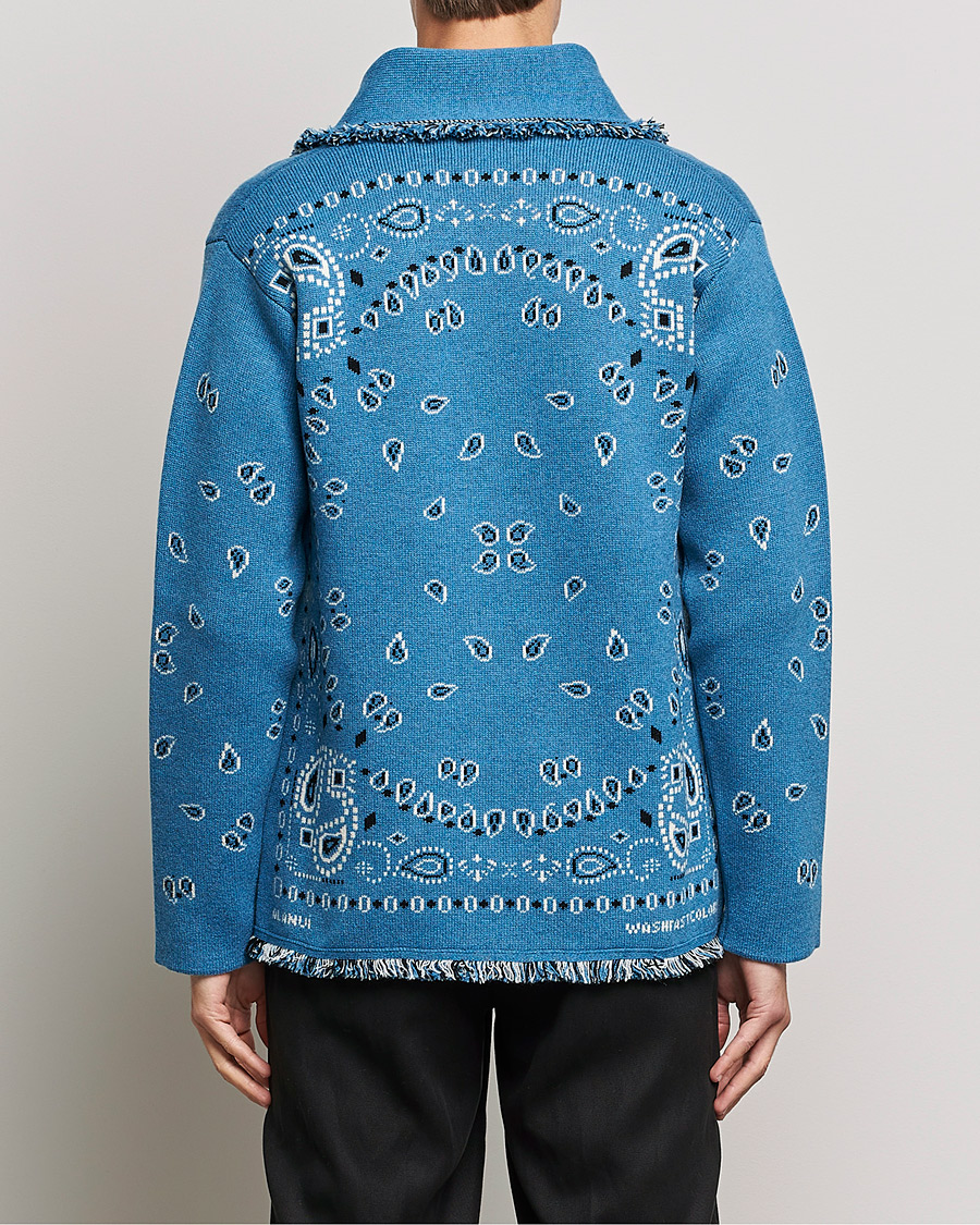 Hombres | Jerséis y prendas de punto | Alanui | Icon Cashmere Jacquard Cardigan Cobalt Blue
