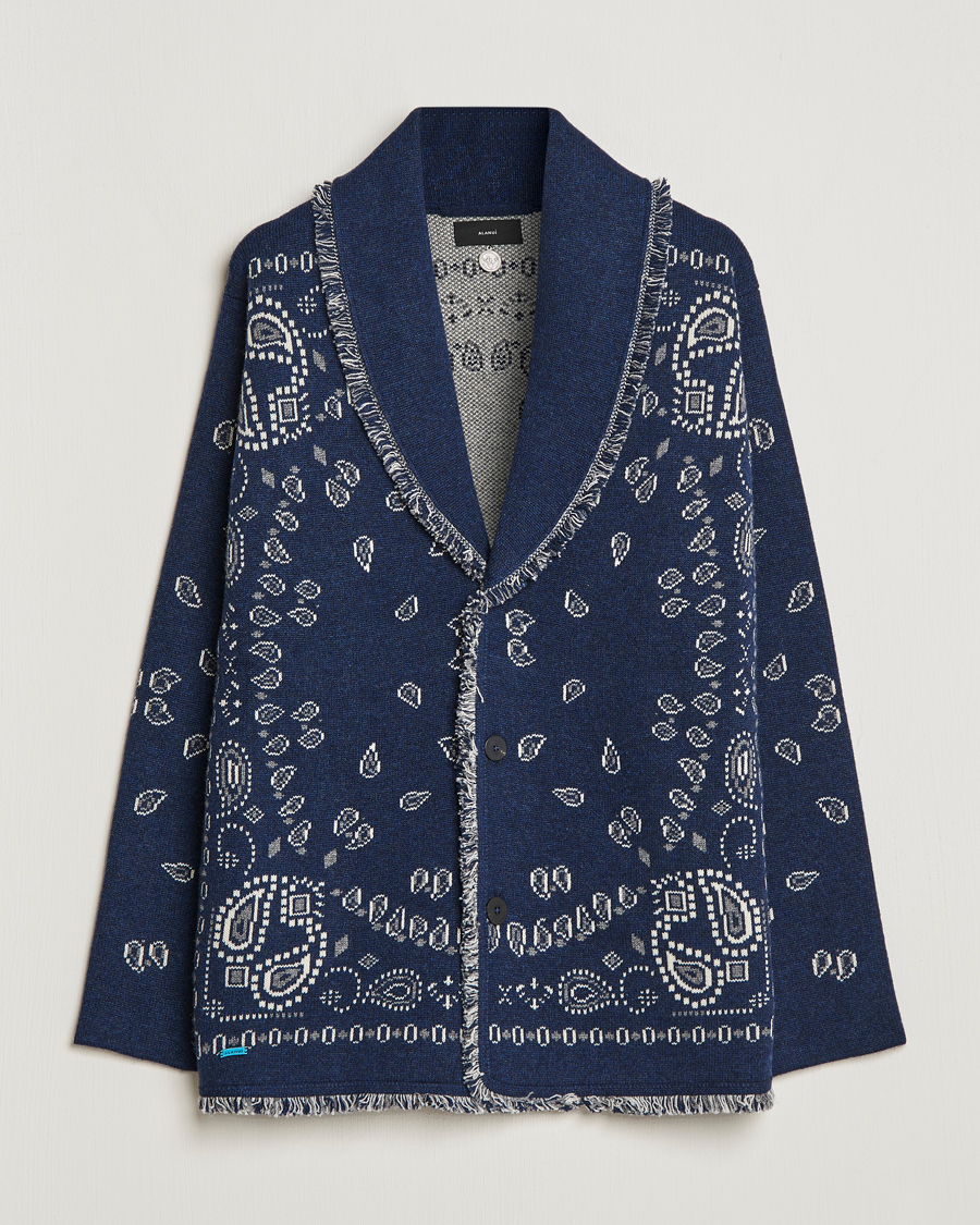 Hombres | Jerséis y prendas de punto | Alanui | Icon Cashmere Jacquard Cardigan Navy