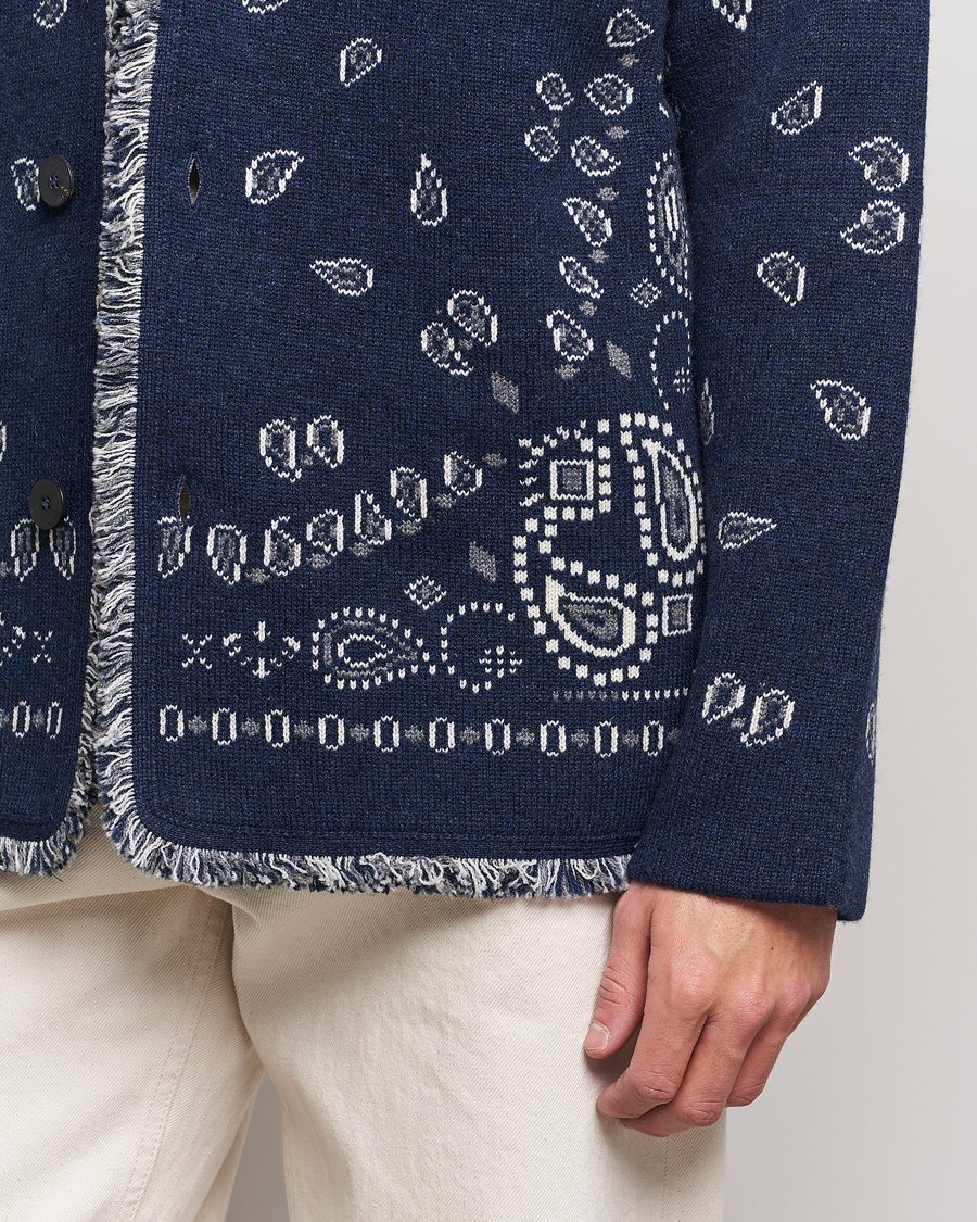 Hombres | Jerséis y prendas de punto | Alanui | Icon Cashmere Jacquard Cardigan Navy