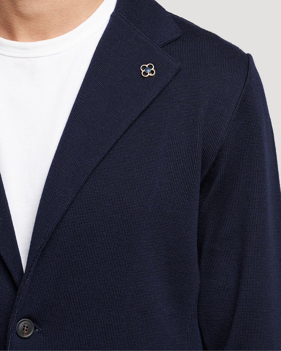 Hombres | Blazers | Lardini | Knitted Wool Blazer Navy