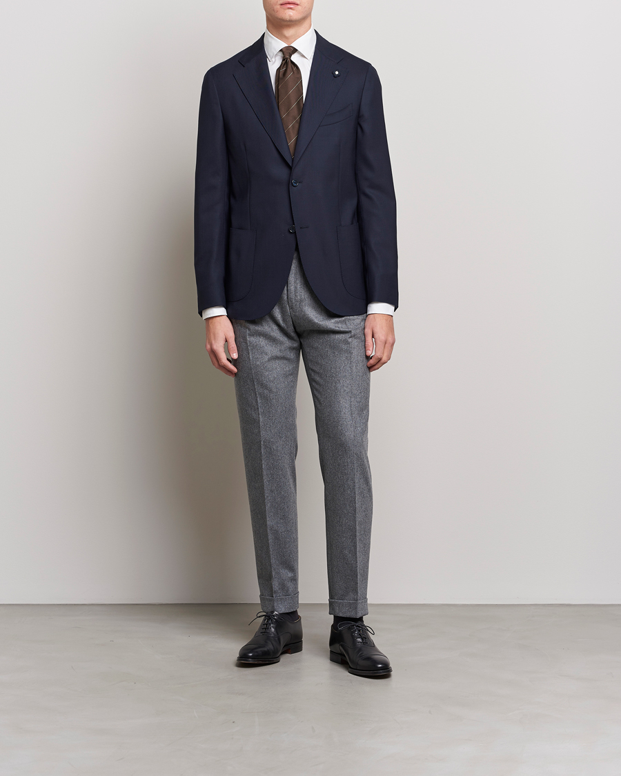 Hombres | Blazers | Lardini | Patch Pocket Wool Blazer Navy
