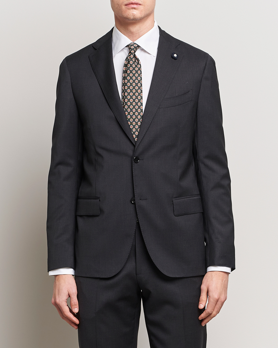 Hombres | Departamentos | Lardini | Two Button Wool Blazer  Grey