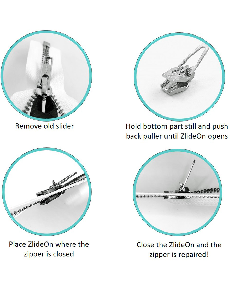 Hombres | Cuidado de prendas | ZlideOn | Normal Plastic & Metal Zipper Silver XXS