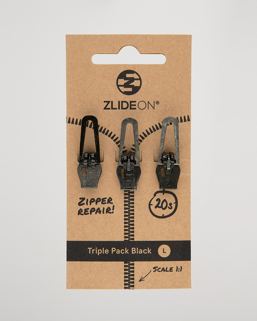 Hombres | Cuidado de prendas | ZlideOn | 3-Pack Zippers Black L
