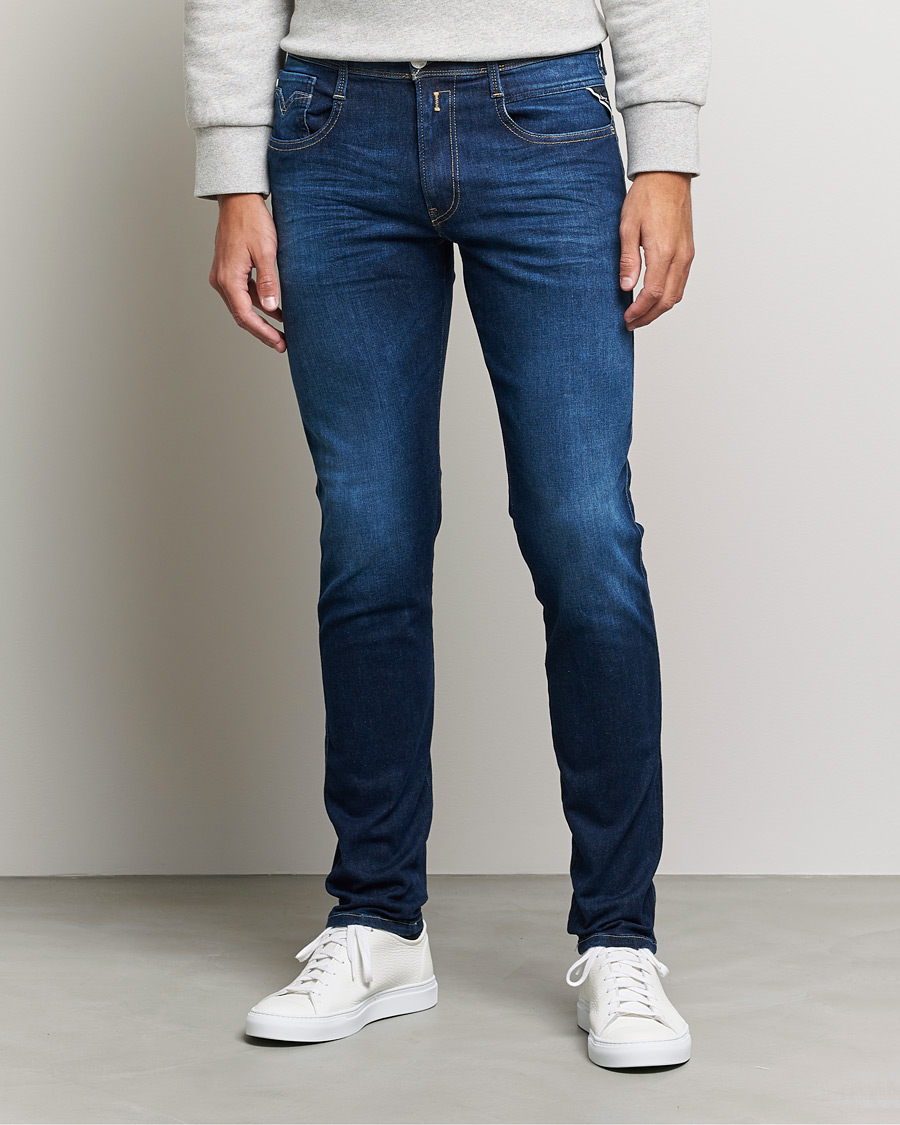 Hombres | Slim fit | Replay | Anbass Hyperflex Recyceled 360 Jeans Dark Blue