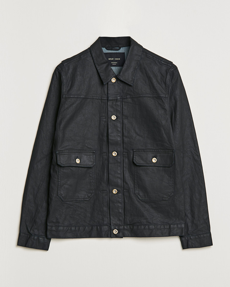Hombres | Abrigos y chaquetas | Replay | Sartoriale Coated Denim Jacket Black