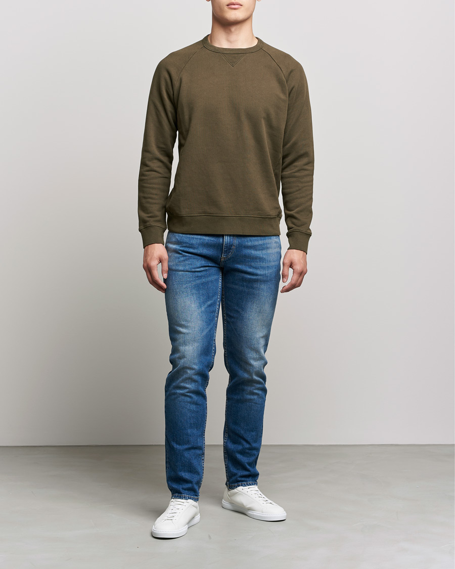 Hombres | Jerséis y prendas de punto | Replay | Sartoriale Jersey Crew Neck Sweatshirt Military