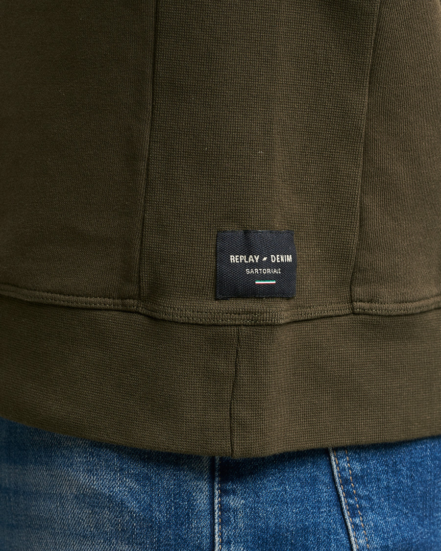 Hombres | Jerséis y prendas de punto | Replay | Sartoriale Jersey Crew Neck Sweatshirt Military