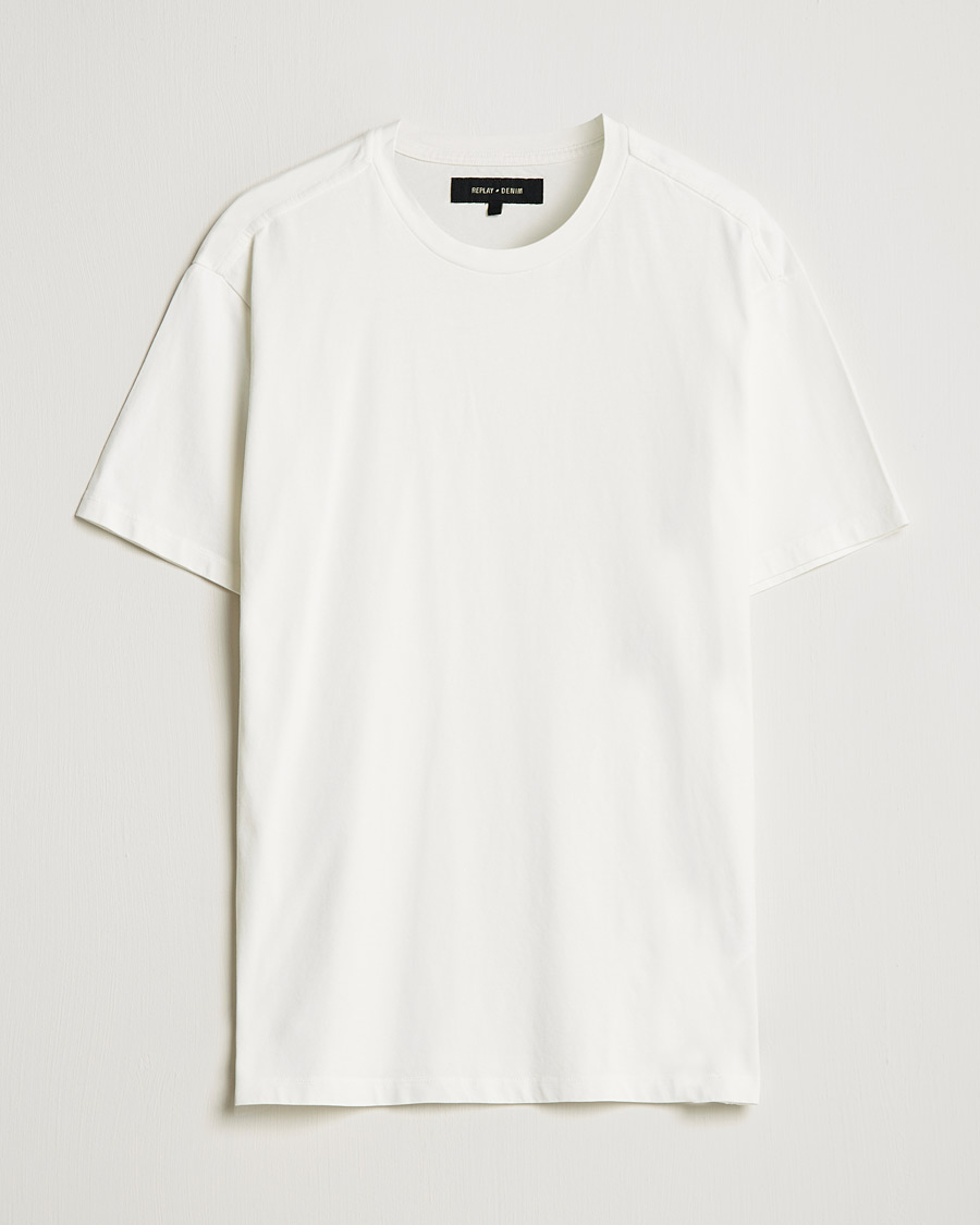 Hombres | Camisetas | Replay | Sartoriale Heavy Crew Neck T-Shirt Chalk White