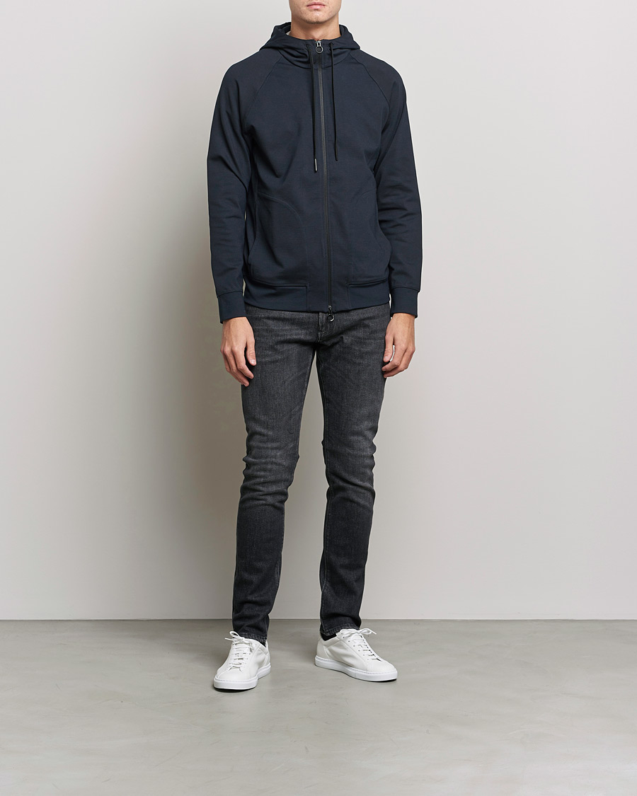 Hombres | Jerséis y prendas de punto | Replay | Sartoriale Shiny Full Zip Hoodie Dark Blue