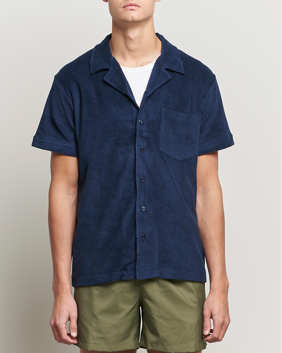 Hombres | Camisas | The Resort Co | Short Sleeve Terry Resort Shirt Navy