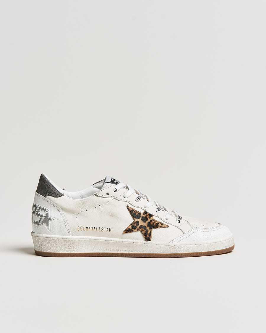 Hombres | Golden Goose Deluxe Brand Ball Star Sneakers White/Leopard | Golden Goose | Deluxe Brand Ball Star Sneakers White/Leopard
