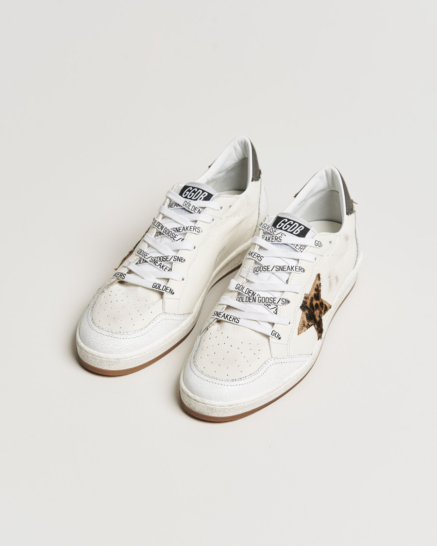 Hombres | Golden Goose Deluxe Brand Ball Star Sneakers White/Leopard | Golden Goose | Deluxe Brand Ball Star Sneakers White/Leopard