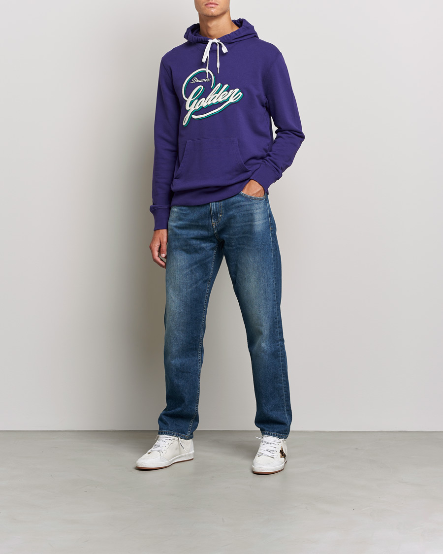Hombres | Jerséis y prendas de punto | Golden Goose | Deluxe Brand Journey Dreamers Hoodie Violet Indigo