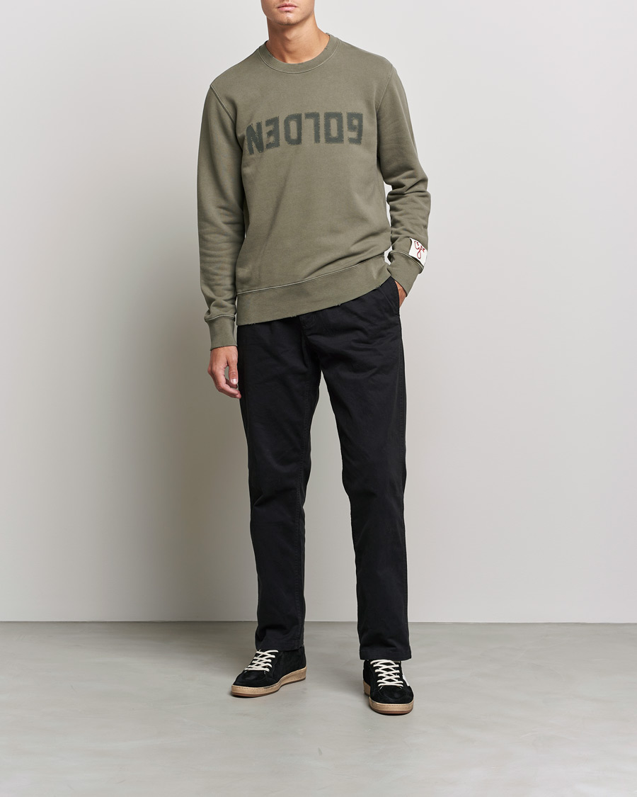 Hombres | Jerséis y prendas de punto | Golden Goose | Deluxe Brand Distressed Cotton Sweatshirt Dusty Olive