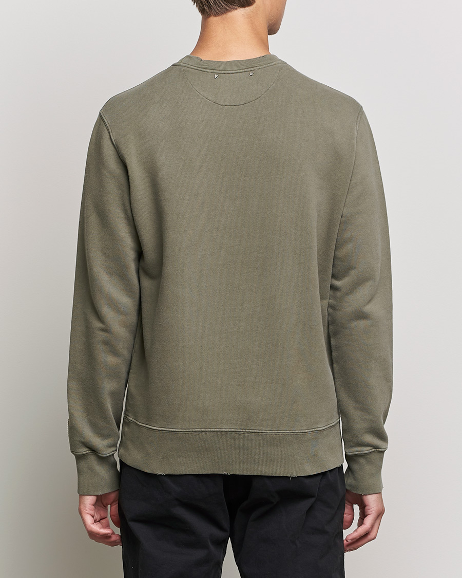 Hombres | Jerséis y prendas de punto | Golden Goose | Deluxe Brand Distressed Cotton Sweatshirt Dusty Olive
