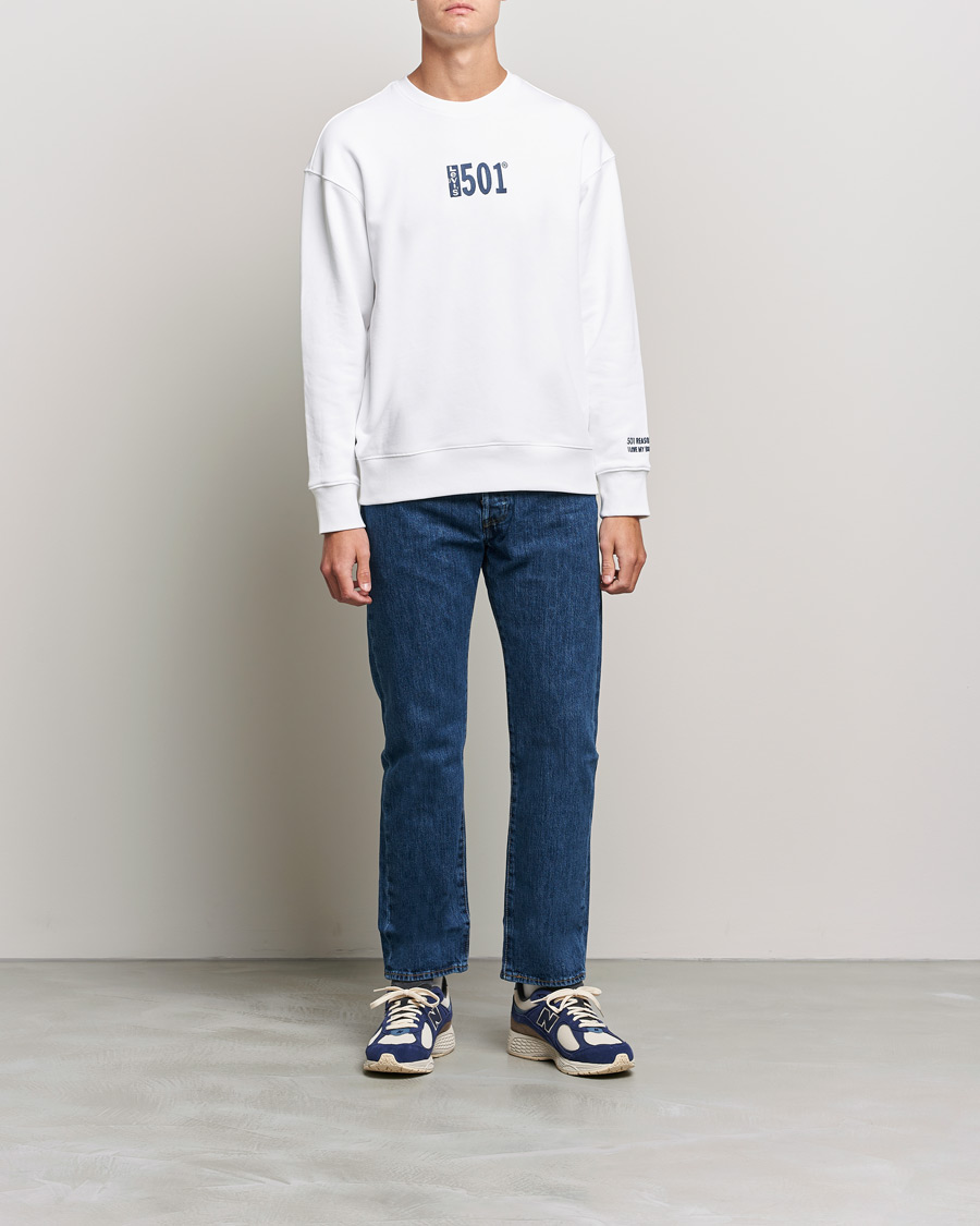 Hombres | Jerséis y prendas de punto | Levi's | Relaxed Graphic 501 Crew Neck Crew White