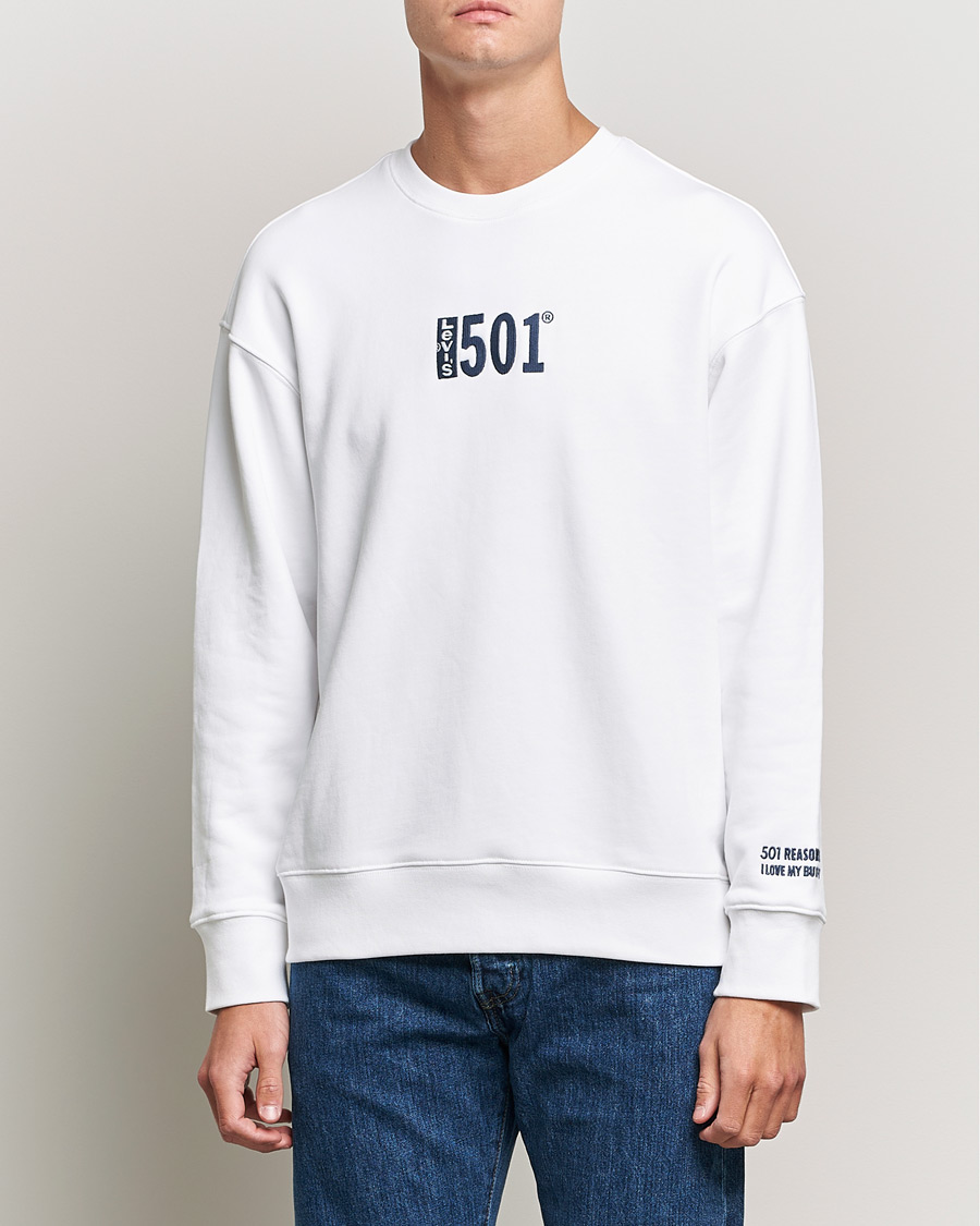 Hombres | Jerséis y prendas de punto | Levi's | Relaxed Graphic 501 Crew Neck Crew White