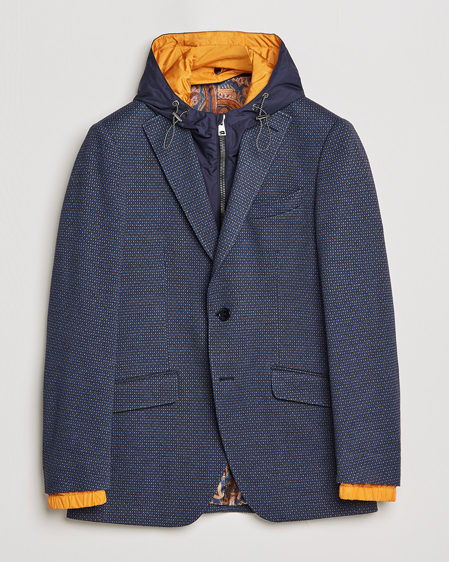 Hombres | Blazers | Etro | Hooded Jersey Blazer Navy