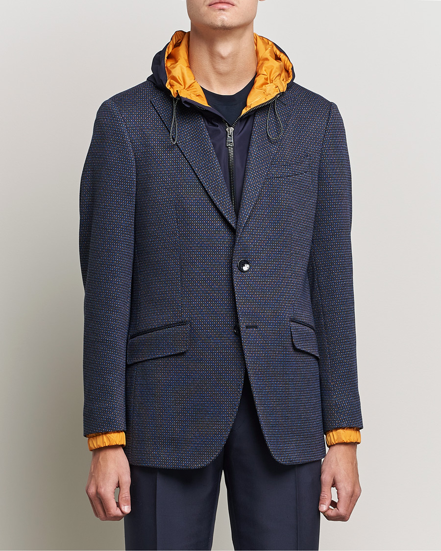Hombres | Blazers | Etro | Hooded Jersey Blazer Navy