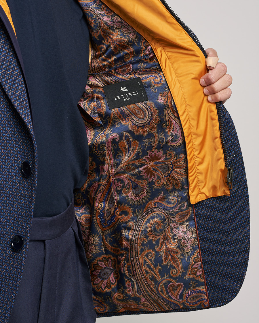 Hombres | Blazers | Etro | Hooded Jersey Blazer Navy