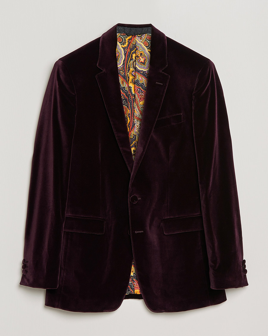 Hombres | Blazers | Etro | Velvet Blazer Burgundy