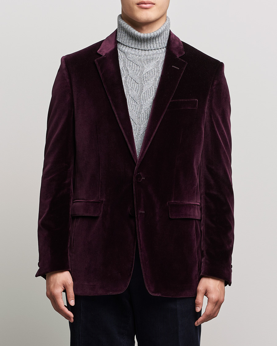 Hombres | Blazers | Etro | Velvet Blazer Burgundy