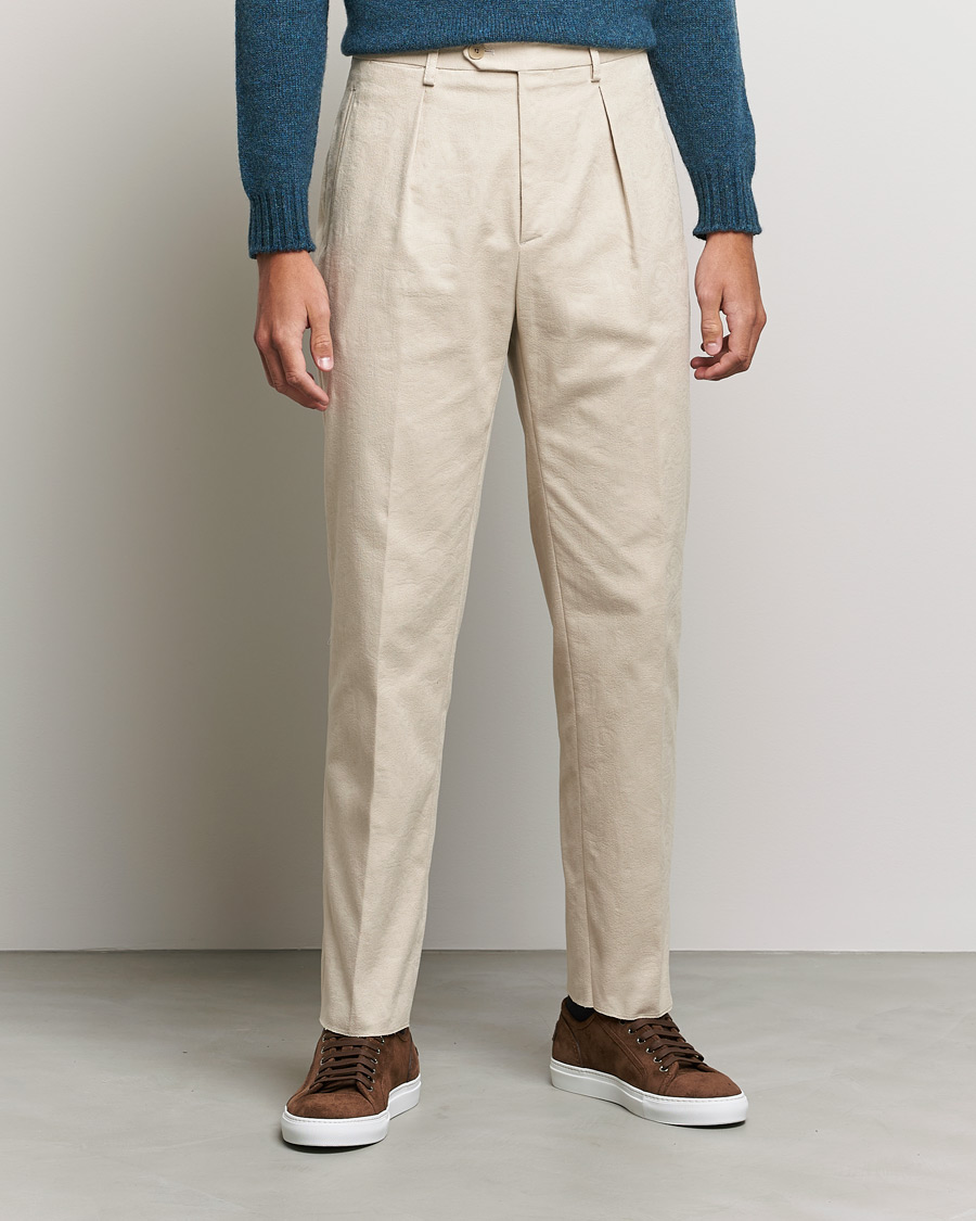 Hombres | Pantalones | Etro | Pleated Trousers Beige