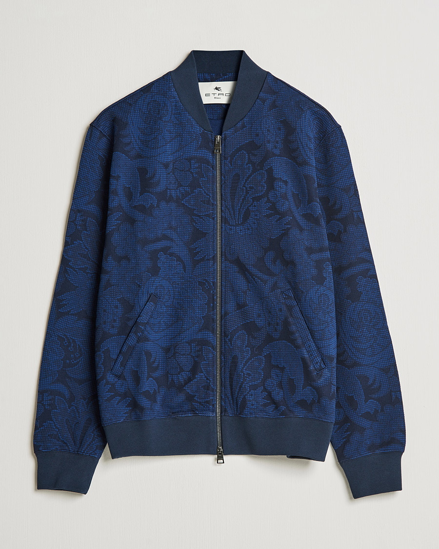Hombres | Jerséis y prendas de punto | Etro | Printed Bomber Sweat Navy