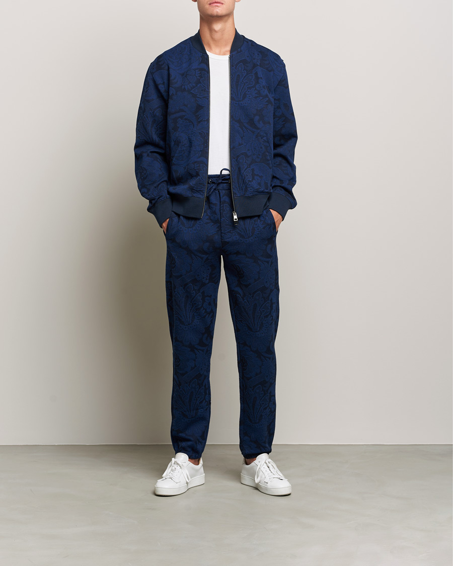 Hombres | Jerséis y prendas de punto | Etro | Printed Bomber Sweat Navy