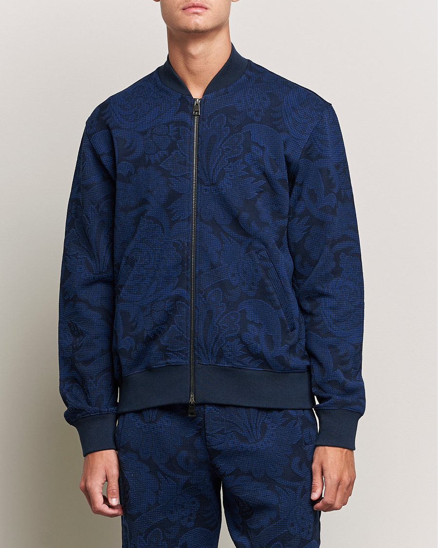 Hombres | Jerséis y prendas de punto | Etro | Printed Bomber Sweat Navy