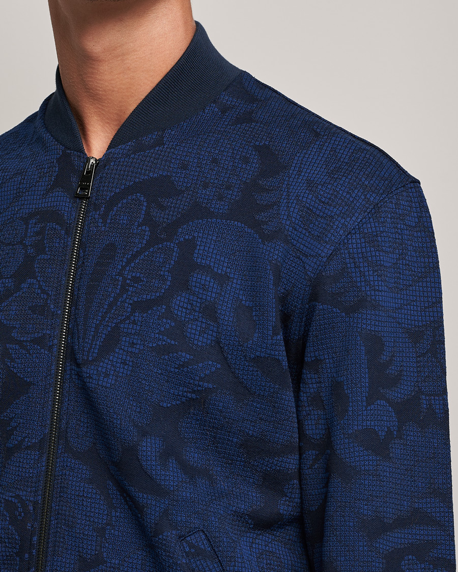 Hombres | Jerséis y prendas de punto | Etro | Printed Bomber Sweat Navy