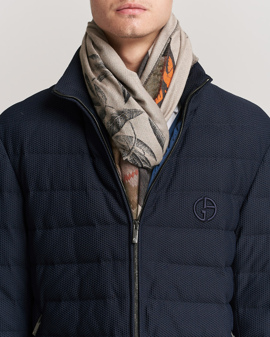 Hombres | Etro Houndstooth Jacquard Scarf Black/Orange | Etro | Houndstooth Jacquard Scarf Black/Orange