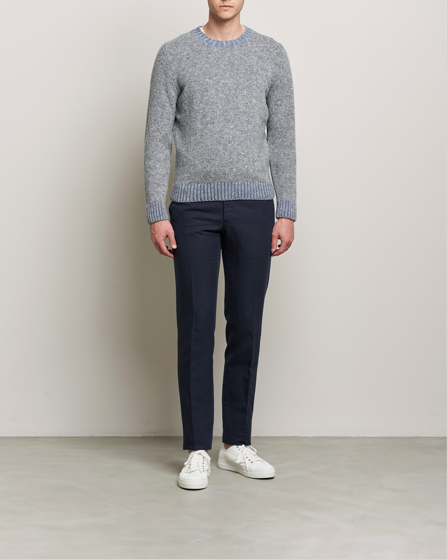 Hombres | Jerséis y prendas de punto | Inis Meáin | Wool/Cashmere Crew Neck Grey/Blue