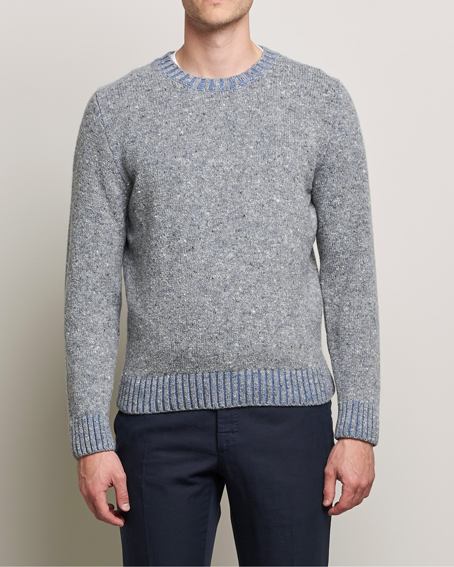 Hombres | Jerséis y prendas de punto | Inis Meáin | Wool/Cashmere Crew Neck Grey/Blue