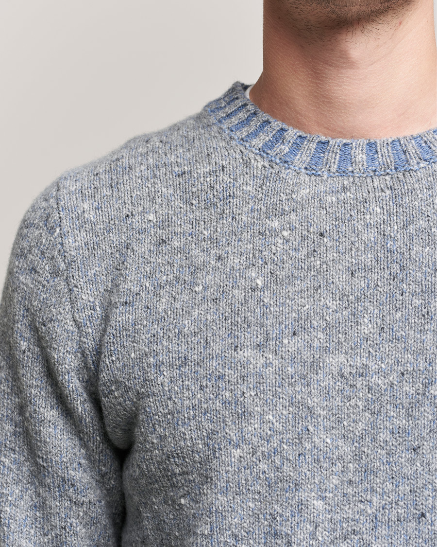 Hombres | Jerséis y prendas de punto | Inis Meáin | Wool/Cashmere Crew Neck Grey/Blue