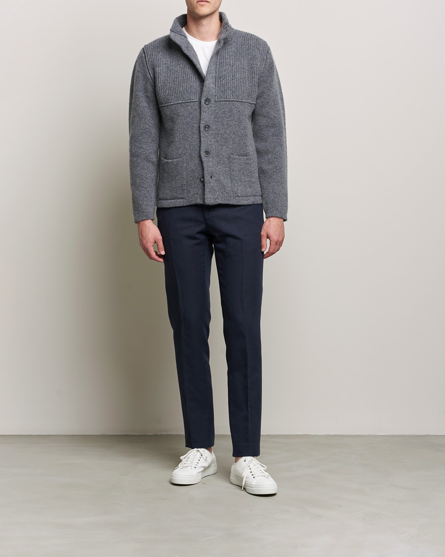 Hombres | Jerséis y prendas de punto | Inis Meáin | Heavy Wool Cardigan Grey