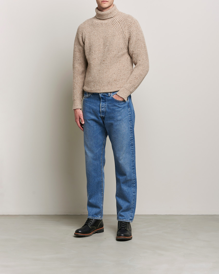 Hombres | Jerséis y prendas de punto | Inis Meáin | Wool/Cashmere Boatbuilder Turtleneck Beige
