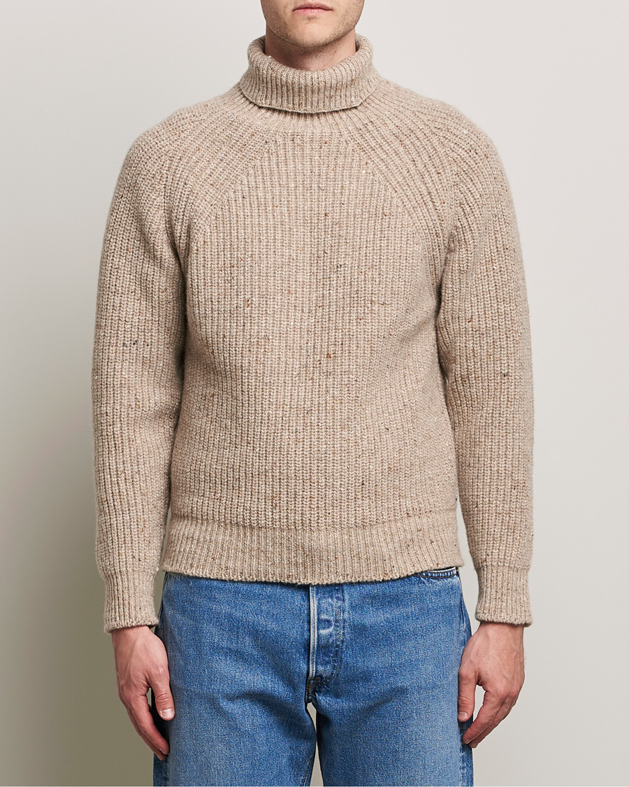 Hombres | Jerséis y prendas de punto | Inis Meáin | Wool/Cashmere Boatbuilder Turtleneck Beige