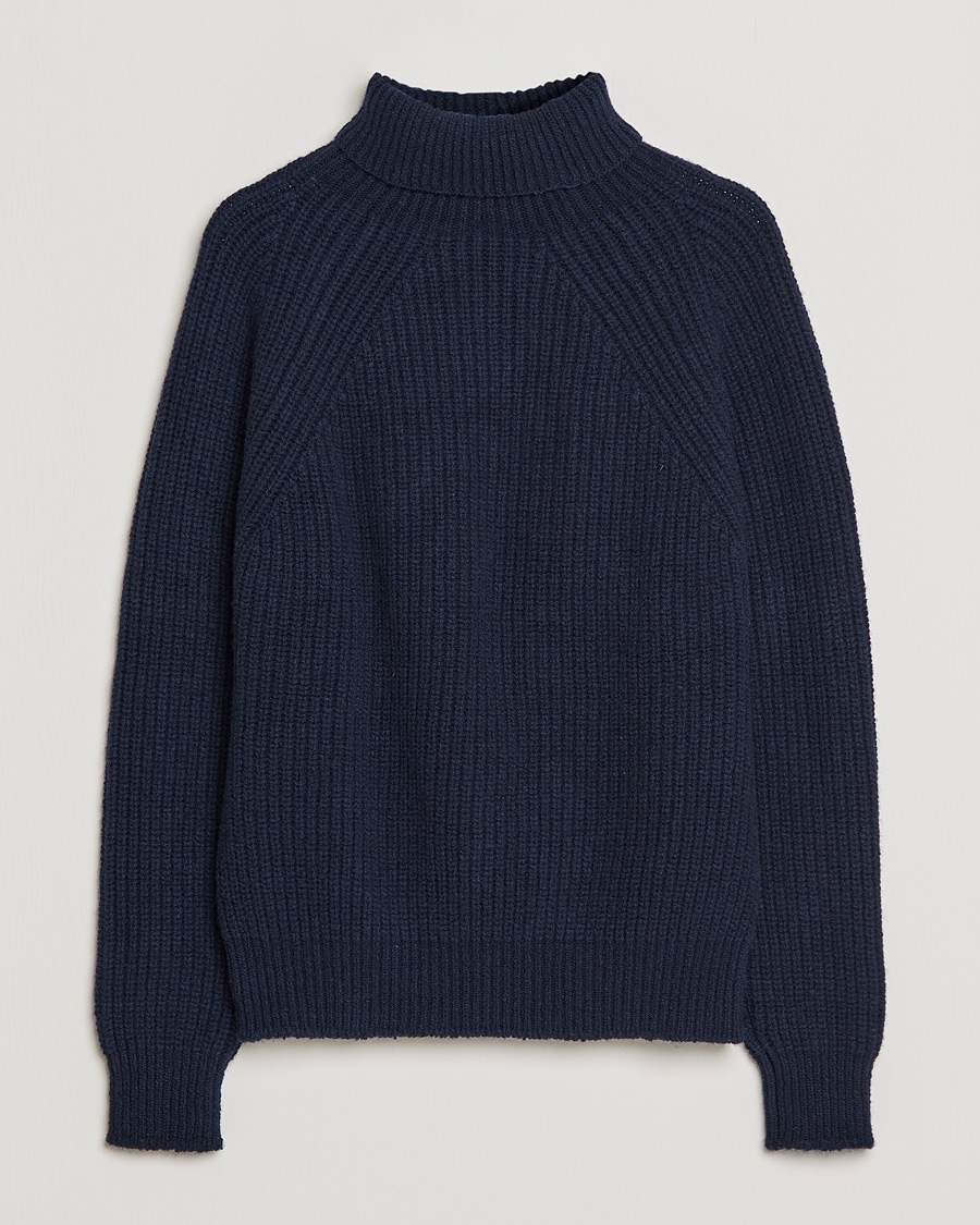Hombres | Jerséis y prendas de punto | Inis Meáin | Wool/Cashmere Boatbuilder Turtleneck Navy