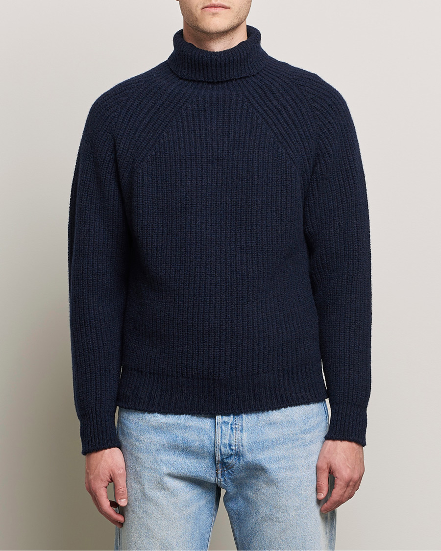 Hombres | Jerséis y prendas de punto | Inis Meáin | Wool/Cashmere Boatbuilder Turtleneck Navy