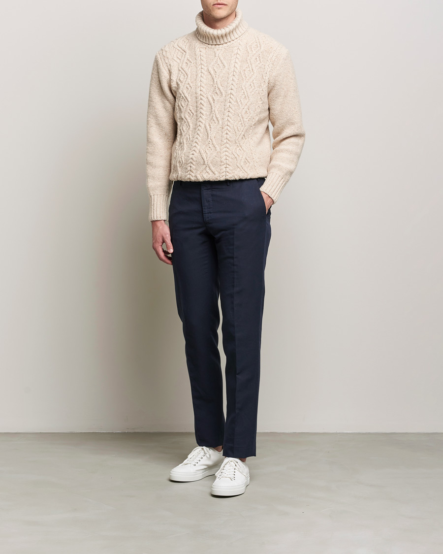 Hombres | Jerséis y prendas de punto | Inis Meáin | Wool/Cashmere Aran Turtleneck Beige