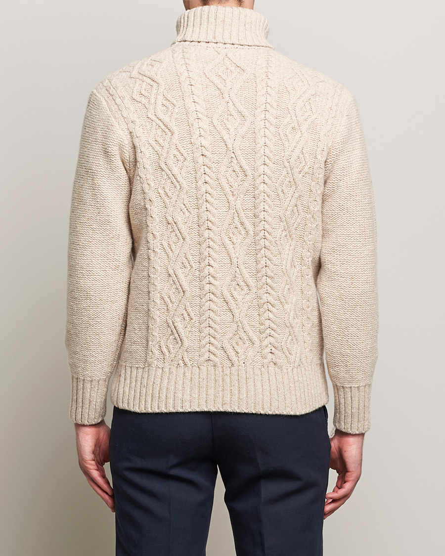Hombres | Jerséis y prendas de punto | Inis Meáin | Wool/Cashmere Aran Turtleneck Beige