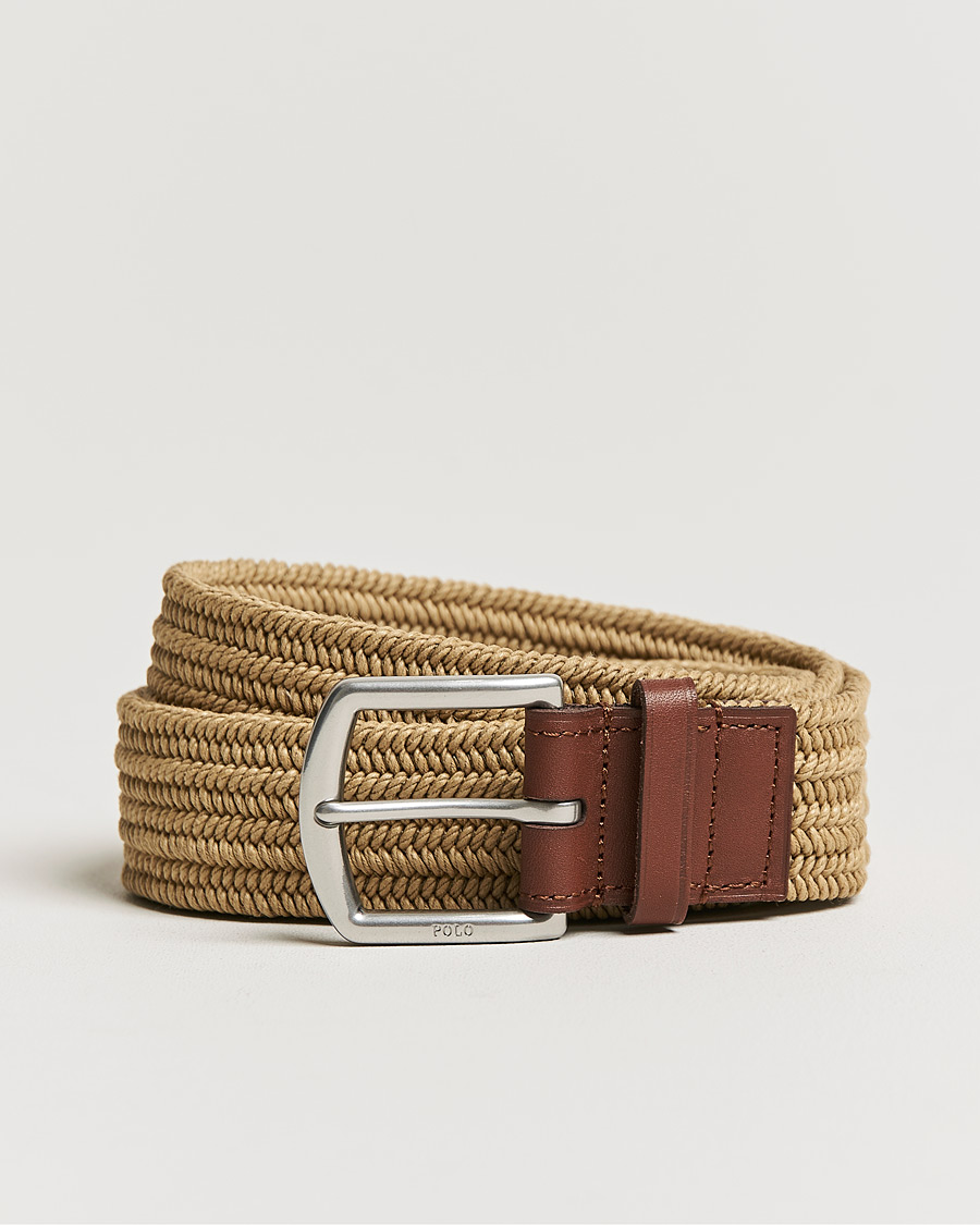 Hombres | Polo Ralph Lauren Braided Cotton Elastic Belt Timber Brown | Polo Ralph Lauren | Braided Cotton Elastic Belt Timber Brown