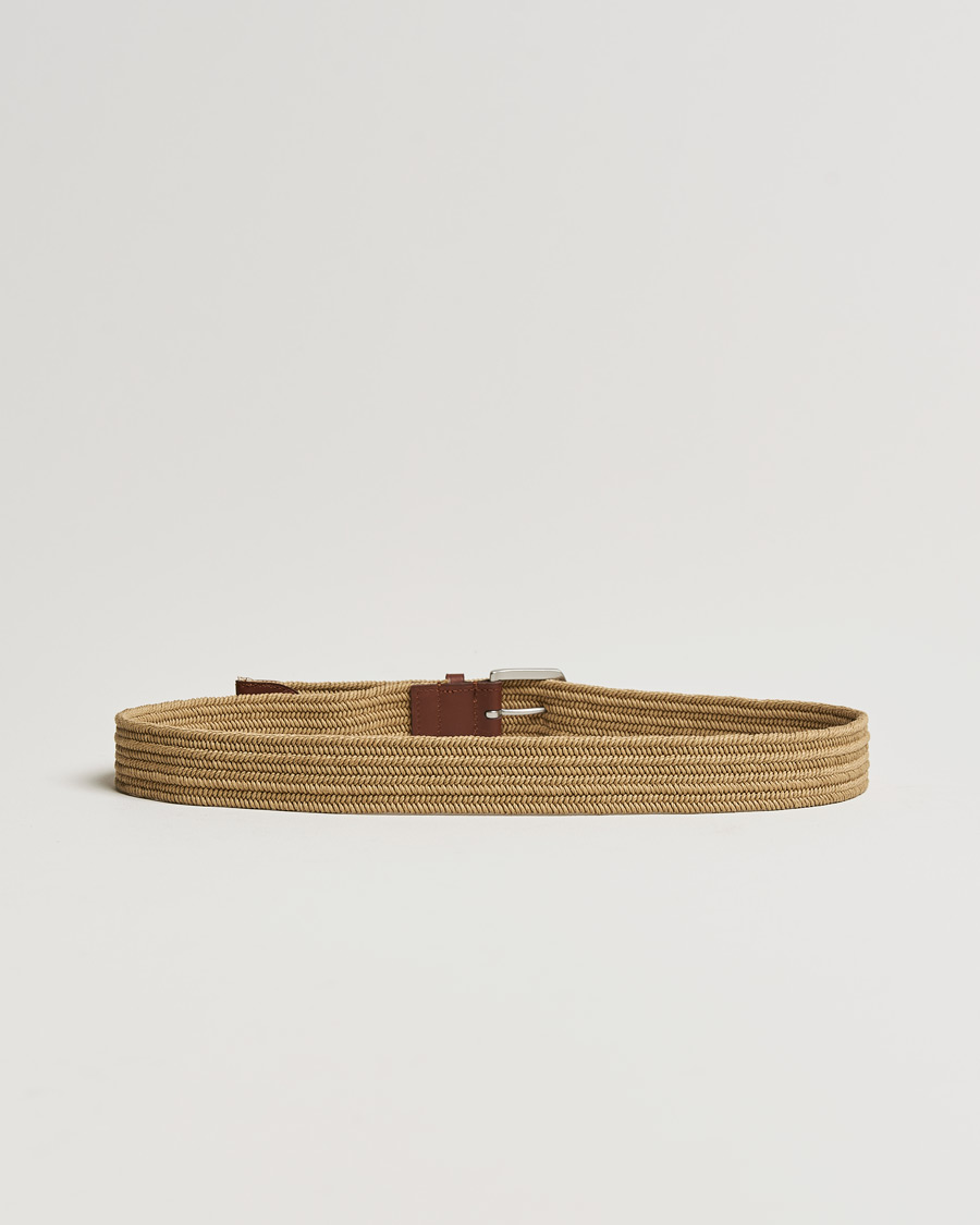 Hombres | Preppy Authentic | Polo Ralph Lauren | Braided Cotton Elastic Belt Timber Brown