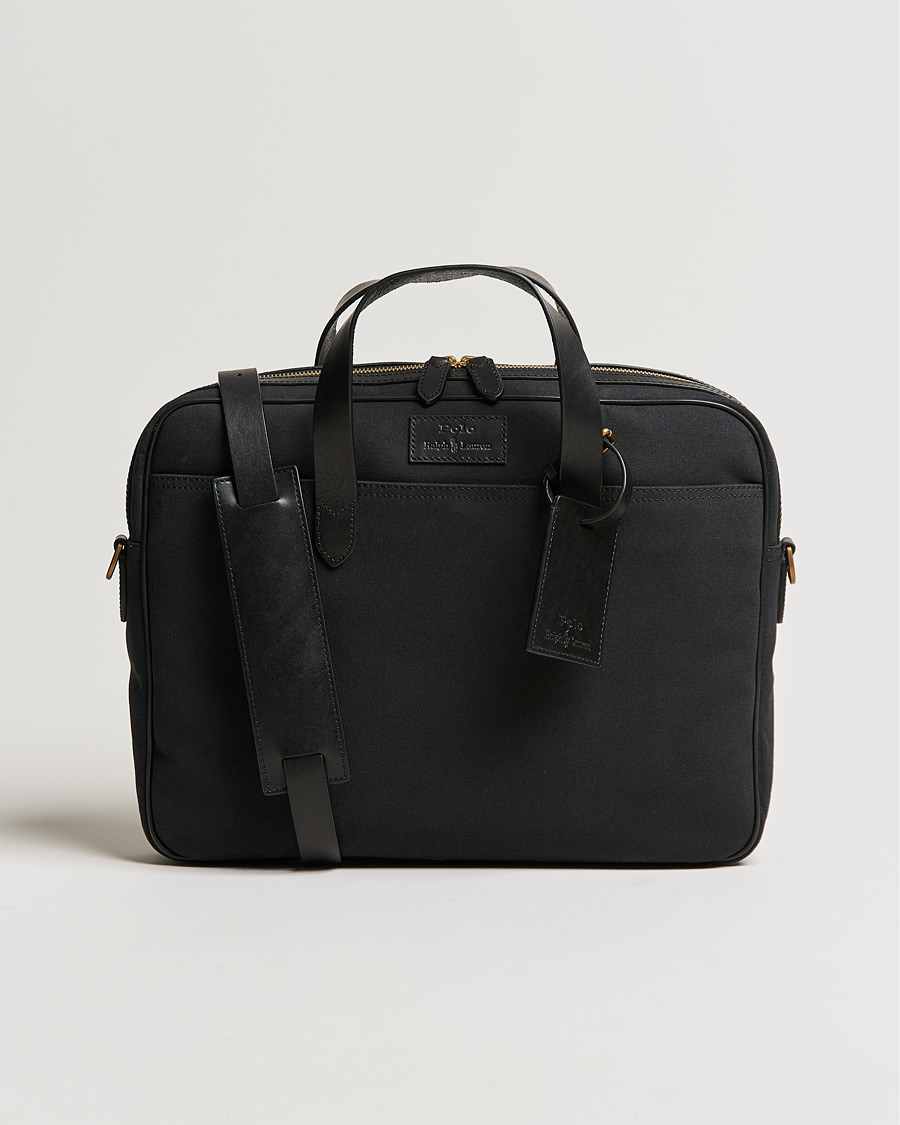 Hombres | Polo Ralph Lauren Canvas Briefcase Black | Polo Ralph Lauren | Canvas Briefcase Black