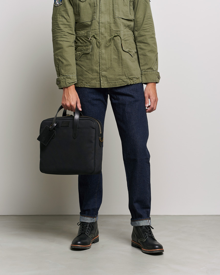 Hombres | Polo Ralph Lauren Canvas Briefcase Black | Polo Ralph Lauren | Canvas Briefcase Black